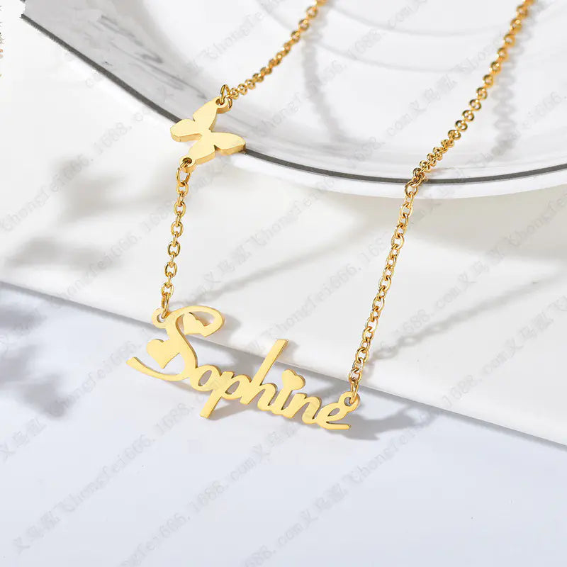 Custom Stainless Steel Name Pendant Necklace for Women