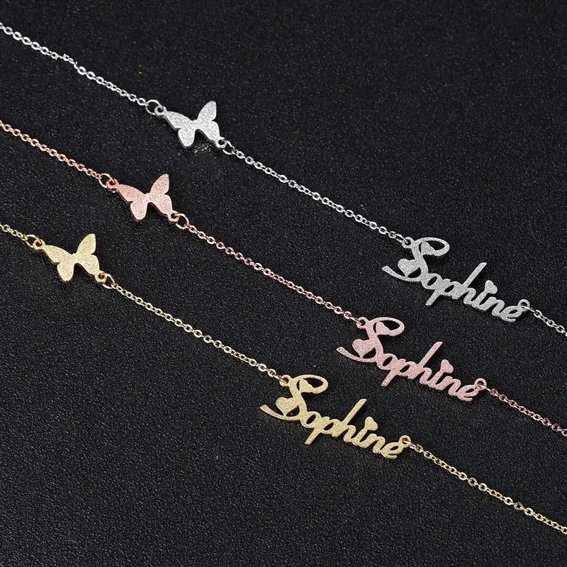 Custom Stainless Steel Name Pendant Necklace for Women